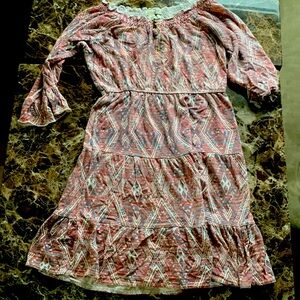 Pink dress with gold buttons size 6X